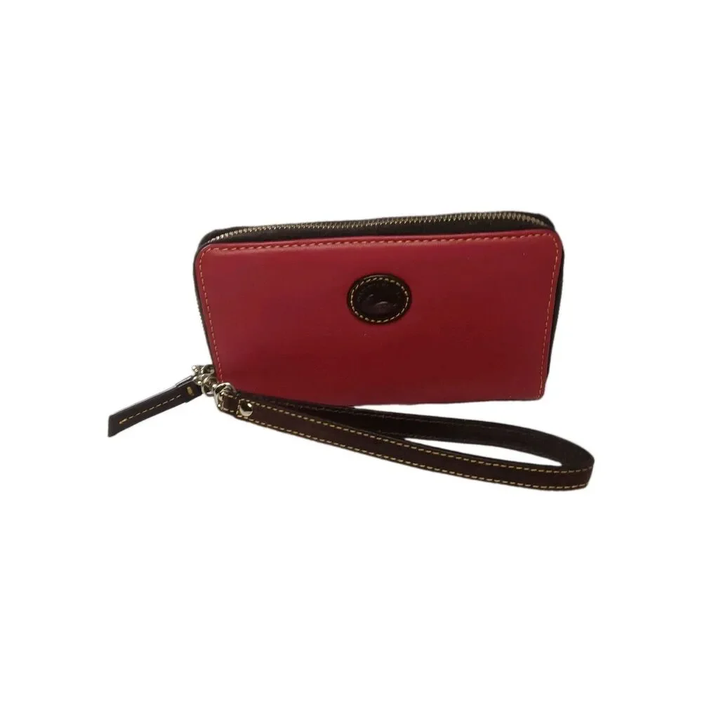 Dooney and Bourke Leather Wristlet Medium Size Red